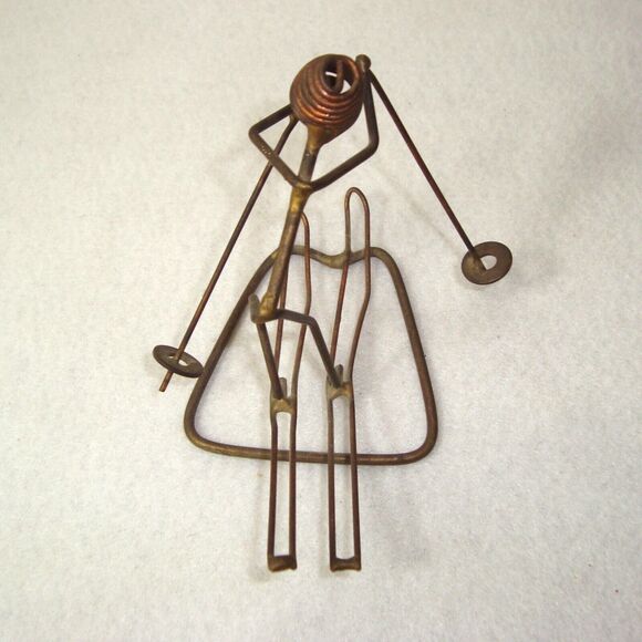 Vintage Rock Creek Metal Craft Art Sculpture Slalom Skier Hansen Idaho - Picture 4 of 6